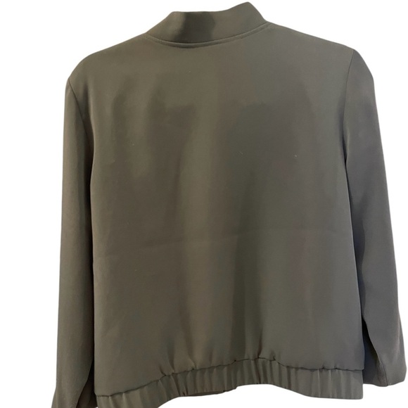 Chico’s Jacket, Size 1, Olive Green, Embellished Front, Zippered, High C… - Picture 3 of 9